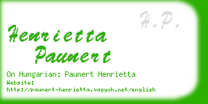 henrietta paunert business card